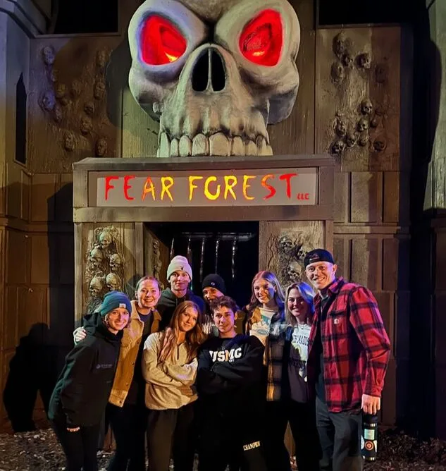 ryan skees & friends at fear forest for halloween. haunted house