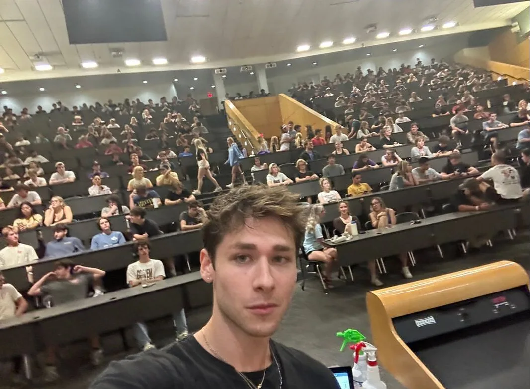 Ryan Skees' speaking in front of a crowd